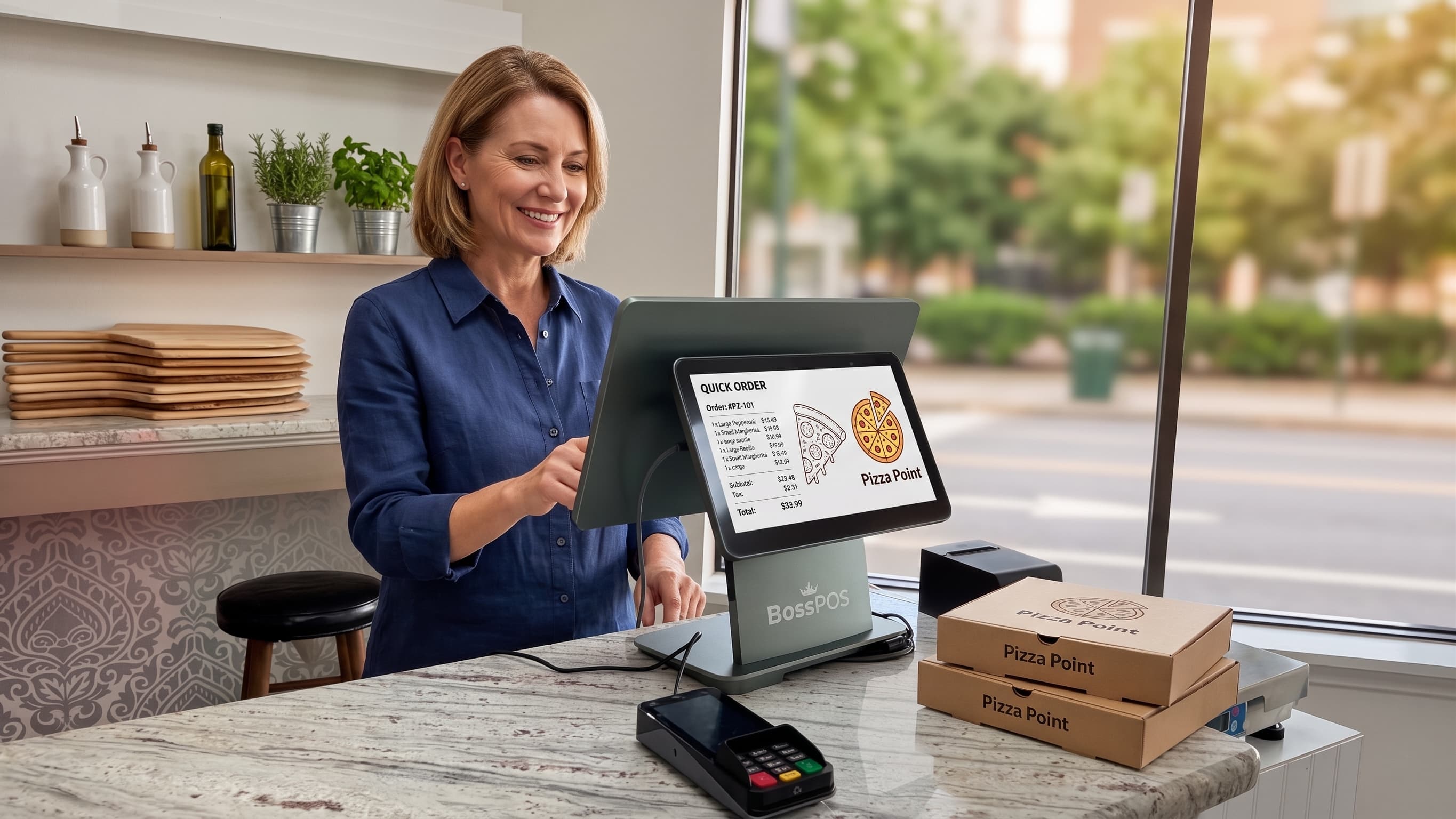 Boss POS Pizza order screen