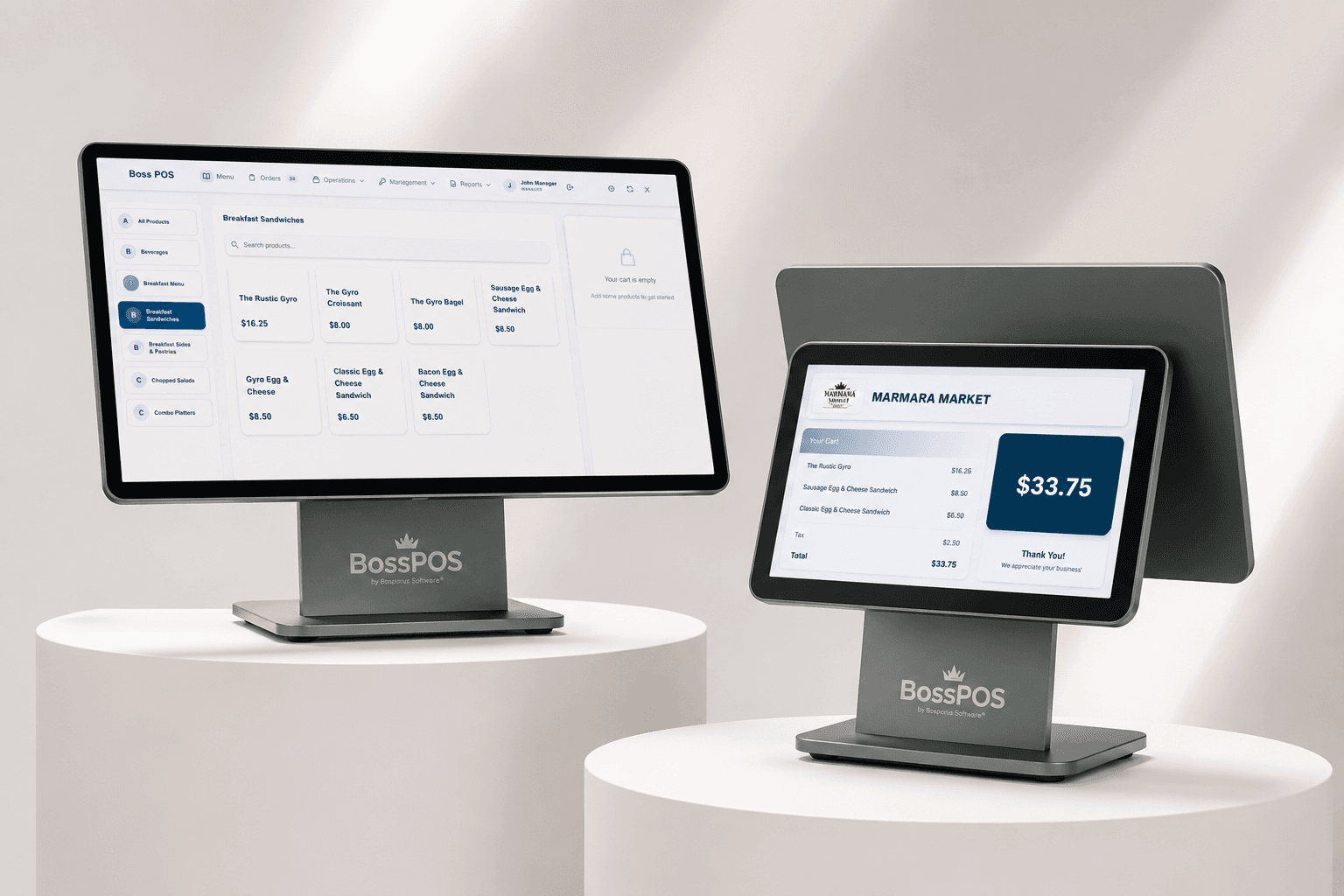Boss POS checkout screen