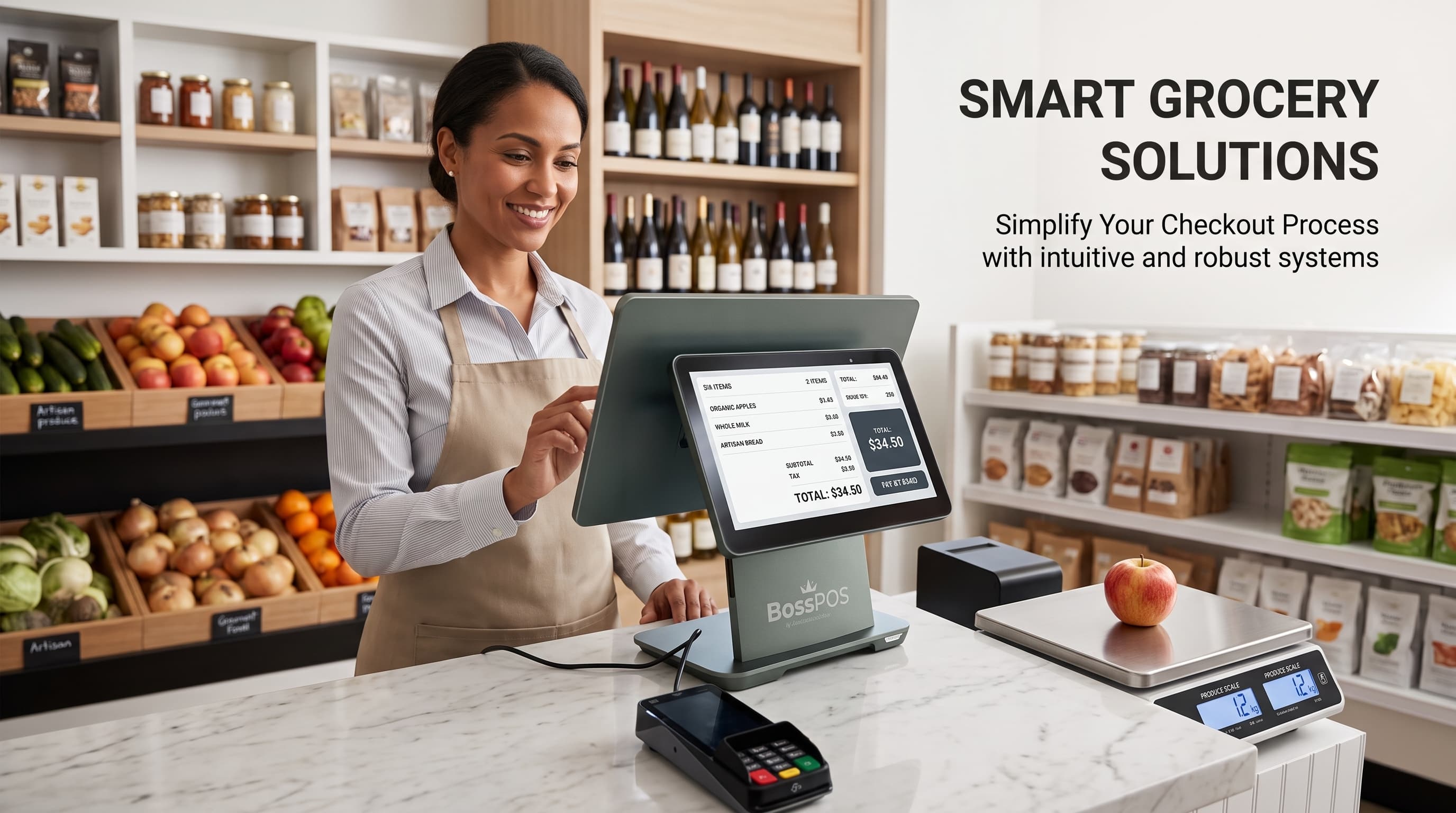 Boss POS Market checkout screen